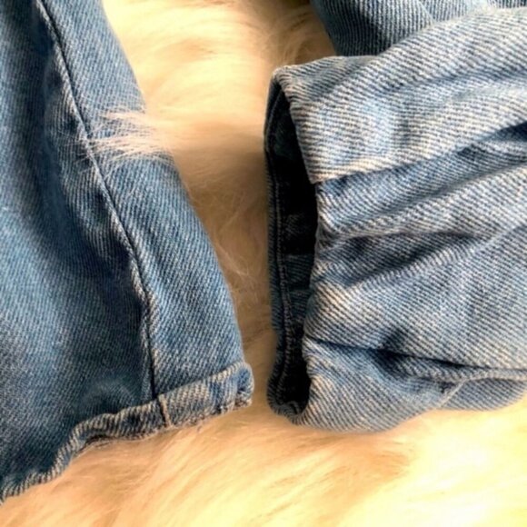 NEW Zara Ruffled Denim Top Size M - Picture 7 of 10